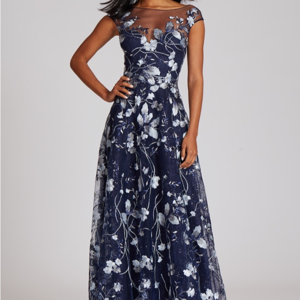 Teri Jon Elegant Floral Evening Gown